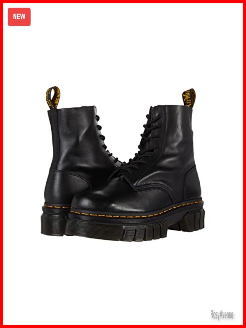 Dr. Martens Audrick Combat Boots Leather Platform Ankle Boots